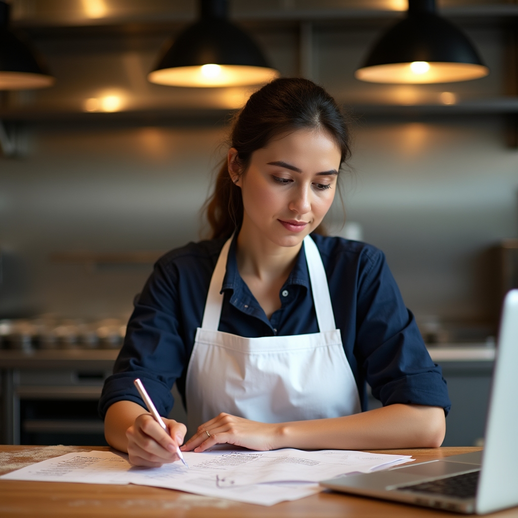Владелец пекарни изучает производственные расчёты